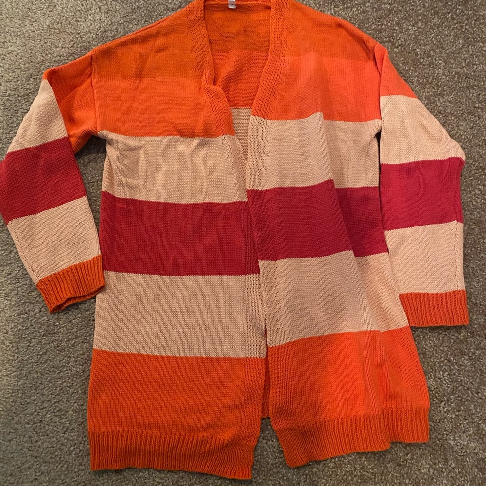 Colorful open front cardigan